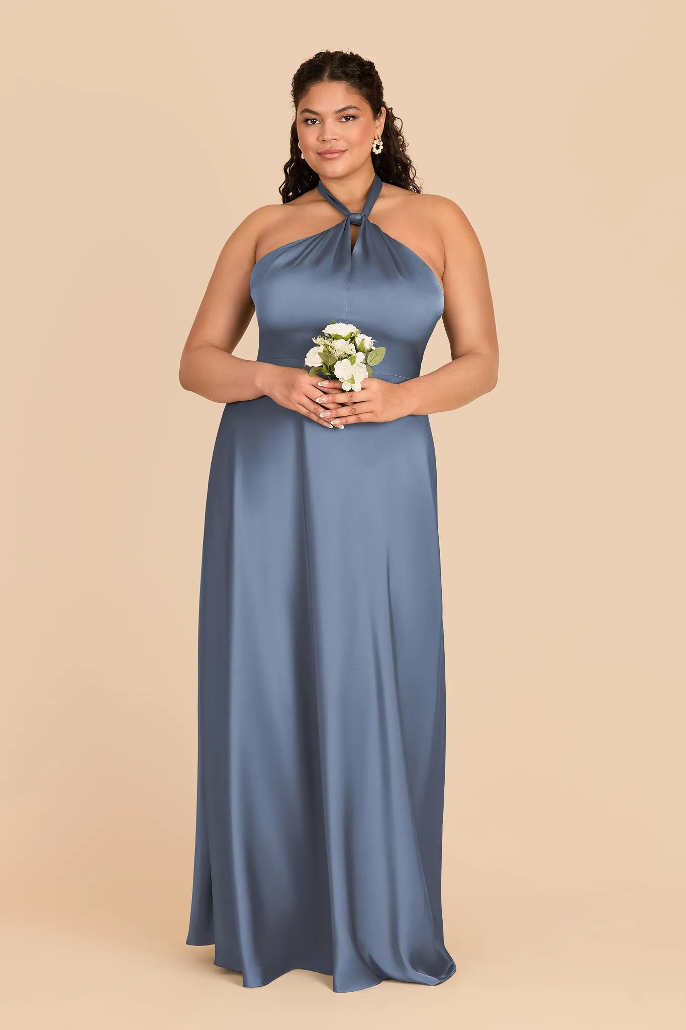 Monica Matte Satin Dress - French Blue sold by Birdy Grey product image thumbnail 2