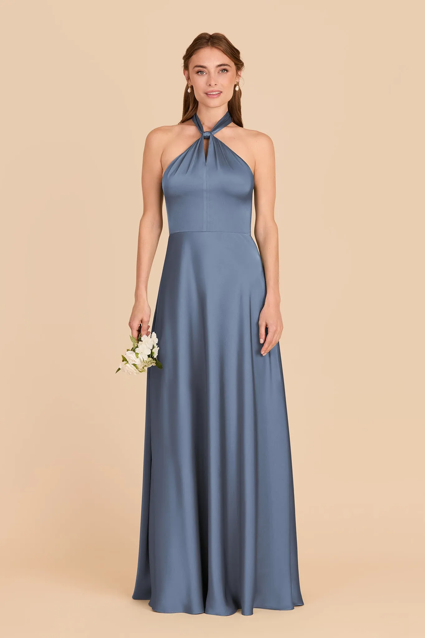Monica Matte Satin Dress - French Blue sold by Birdy Grey product image thumbnail 3
