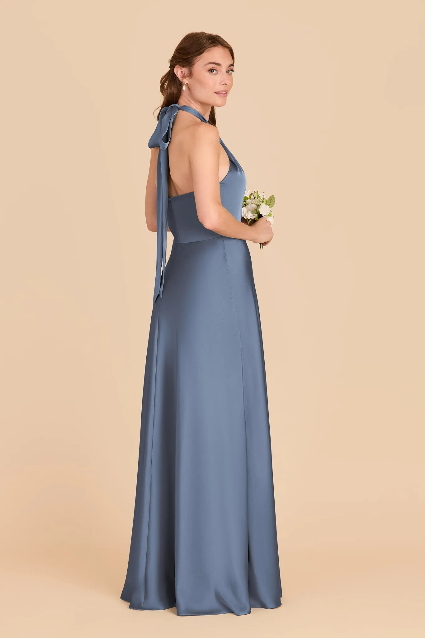 Monica Matte Satin Dress - French Blue sold by Birdy Grey product image thumbnail 4