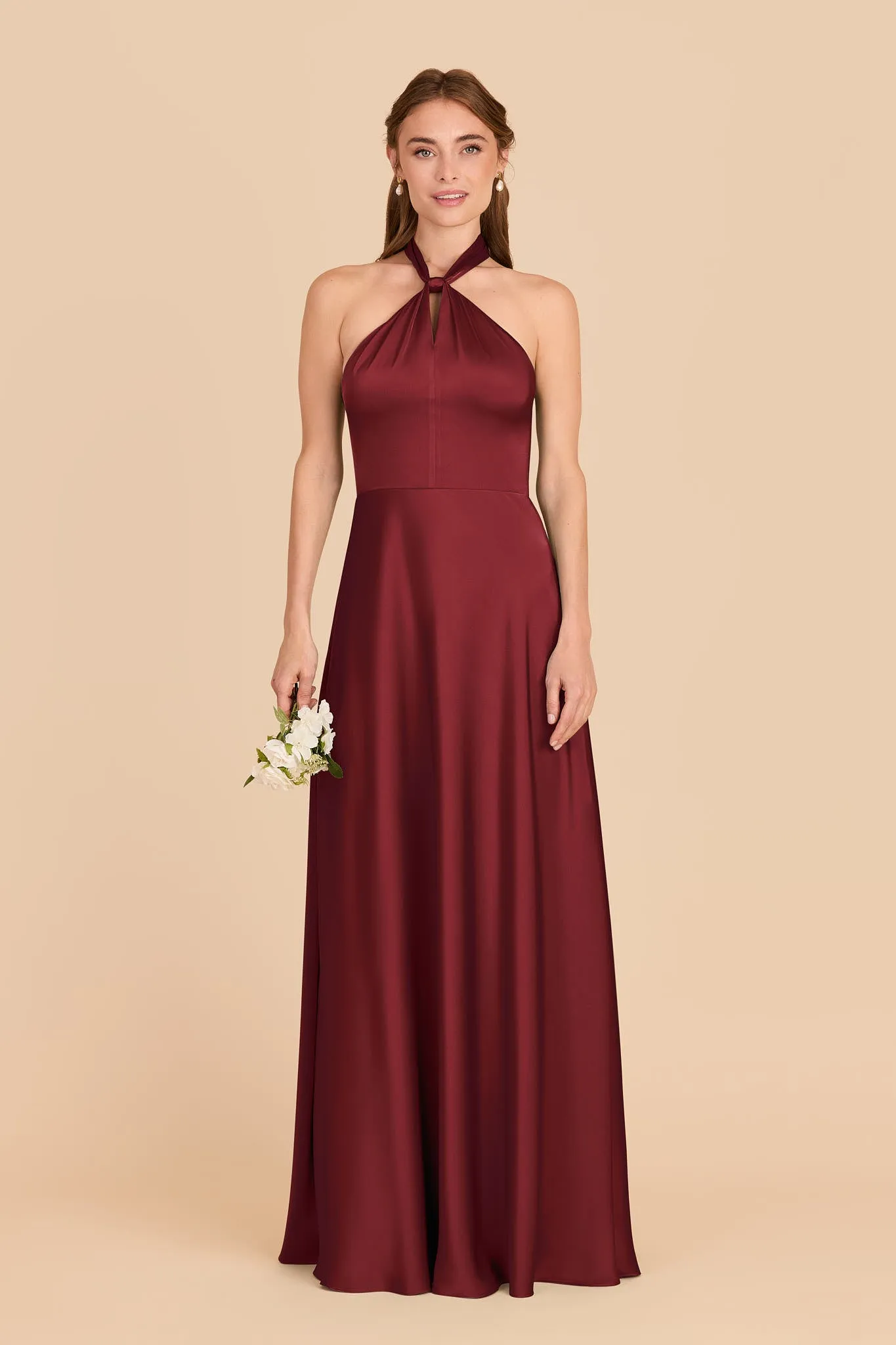 Monica Matte Satin Dress - Burgundy sold by Birdy Grey product image thumbnail 3