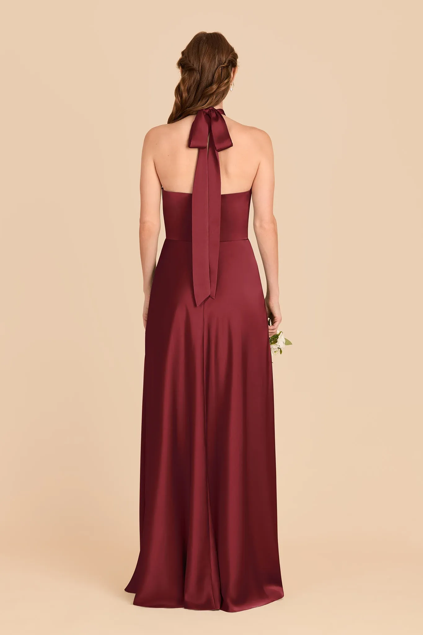 Monica Matte Satin Dress - Burgundy sold by Birdy Grey product image thumbnail 5