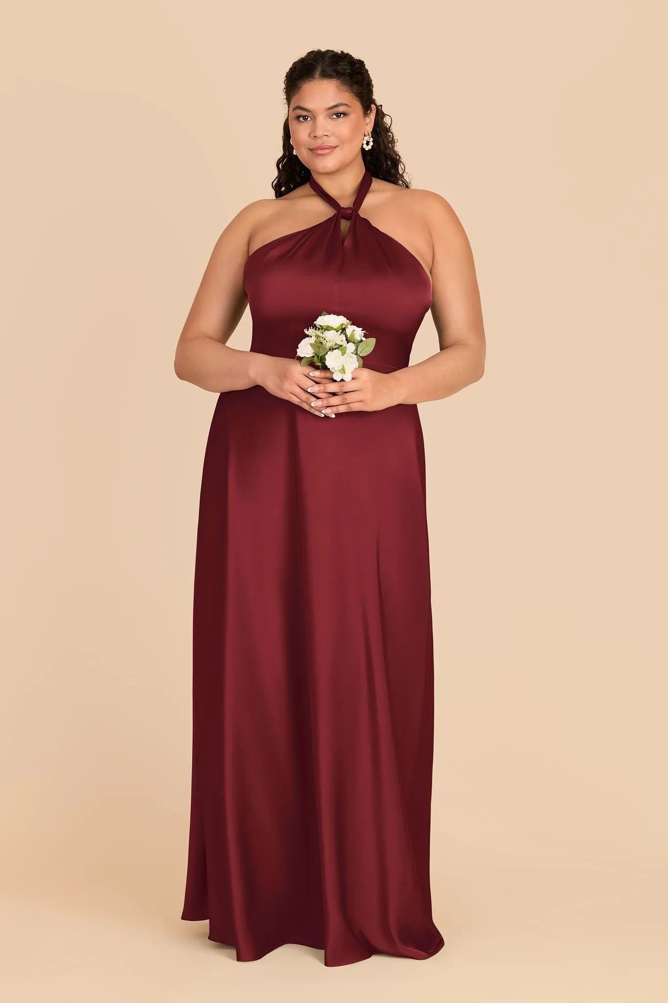 Monica Matte Satin Dress - Burgundy sold by Birdy Grey product image thumbnail 2