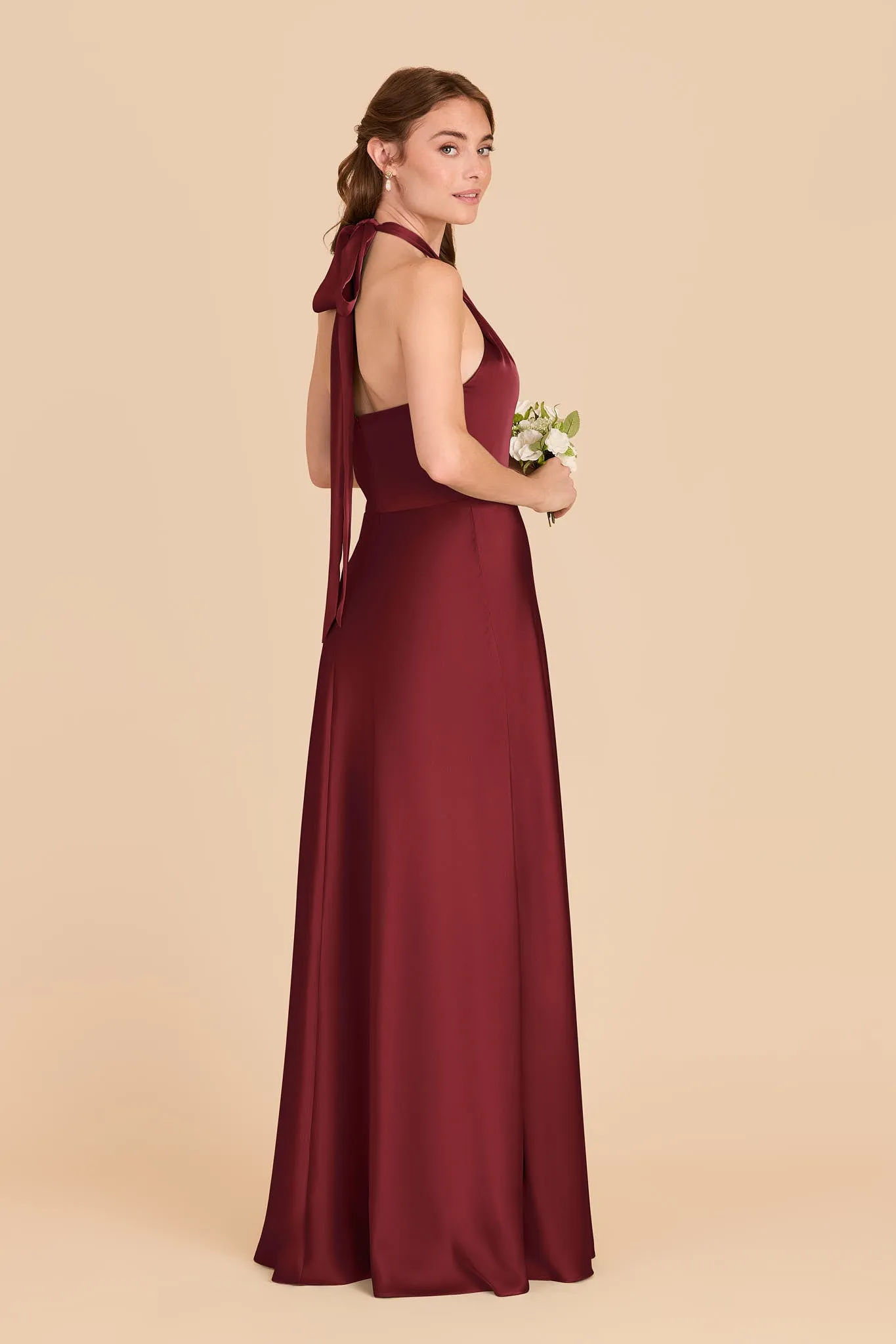 Monica Matte Satin Dress - Burgundy sold by Birdy Grey product image thumbnail 4