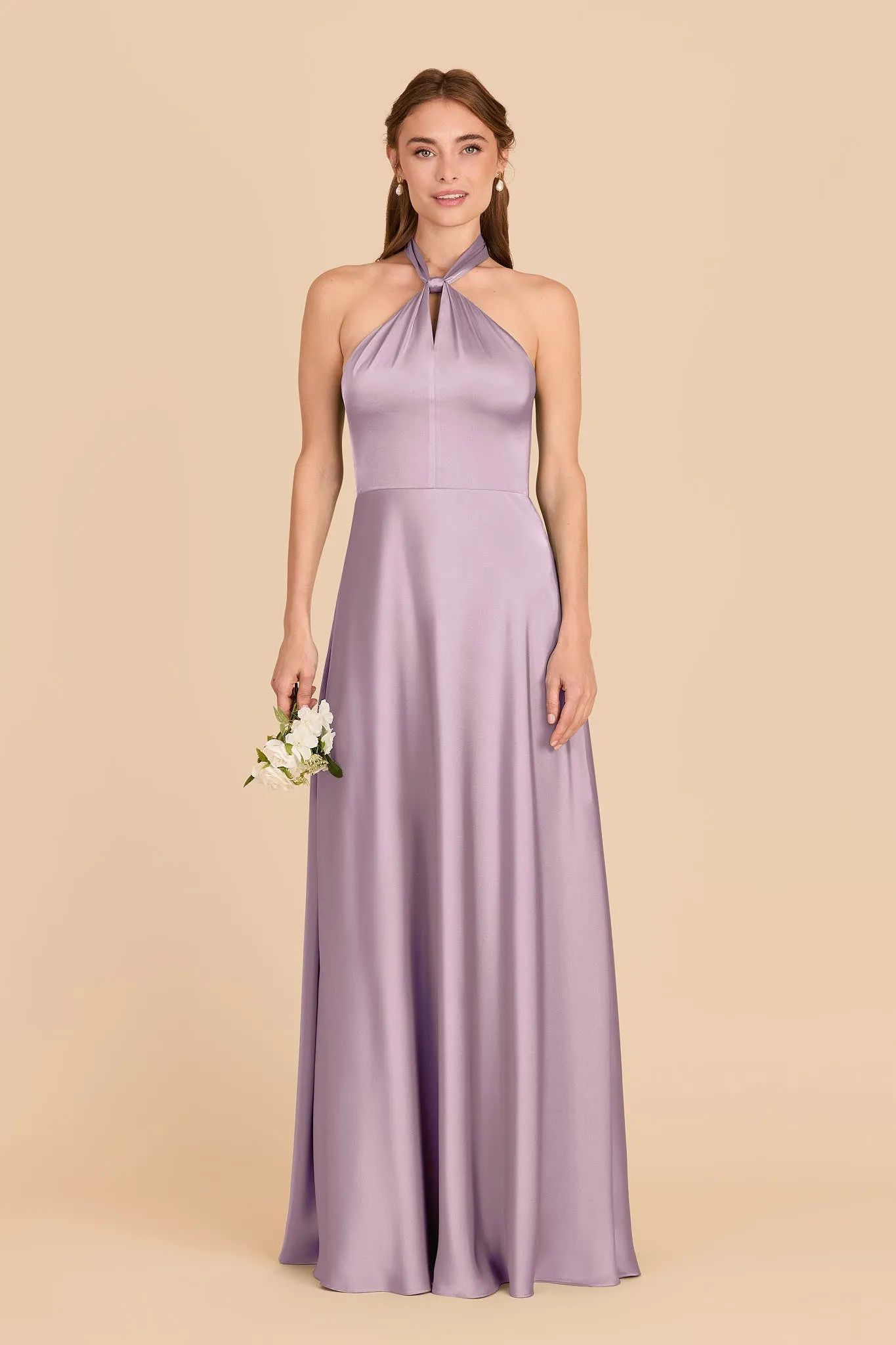 Monica Matte Satin Dress - Lavender sold by Birdy Grey