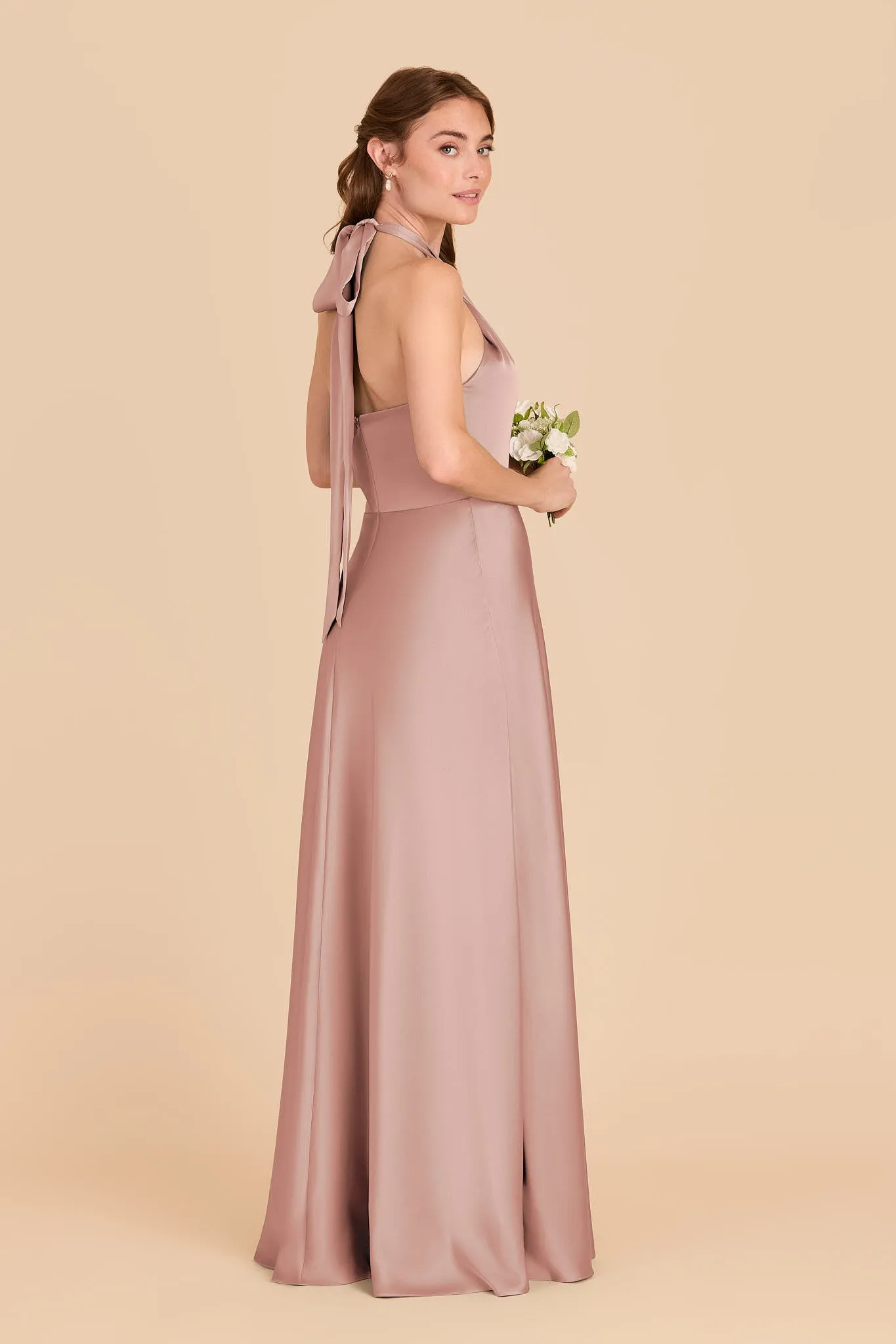 Monica Matte Satin Dress - English Rose sold by Birdy Grey product image thumbnail 4