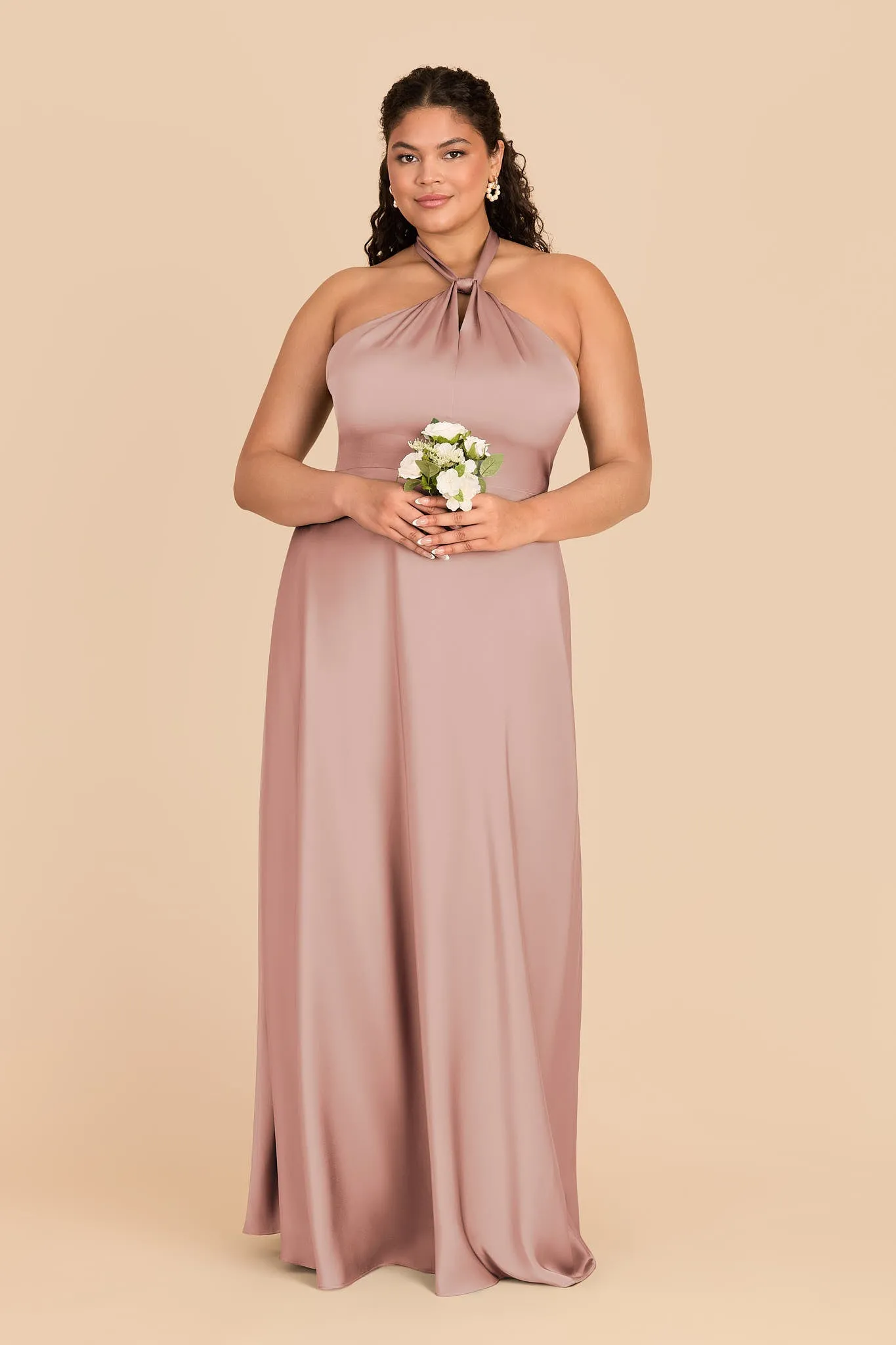 Monica Matte Satin Dress - English Rose sold by Birdy Grey product image thumbnail 2
