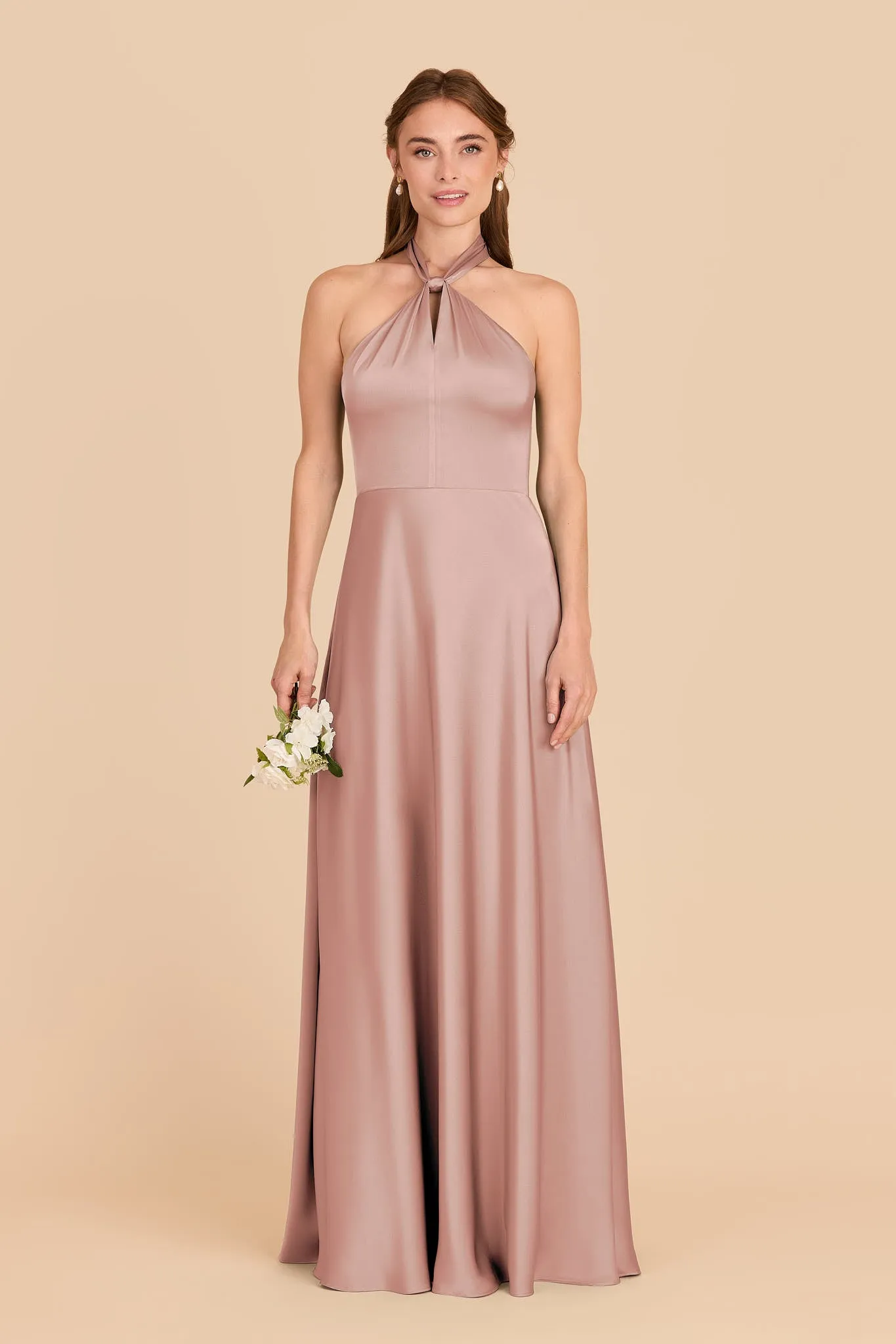 Monica Matte Satin Dress - English Rose sold by Birdy Grey product image thumbnail 3