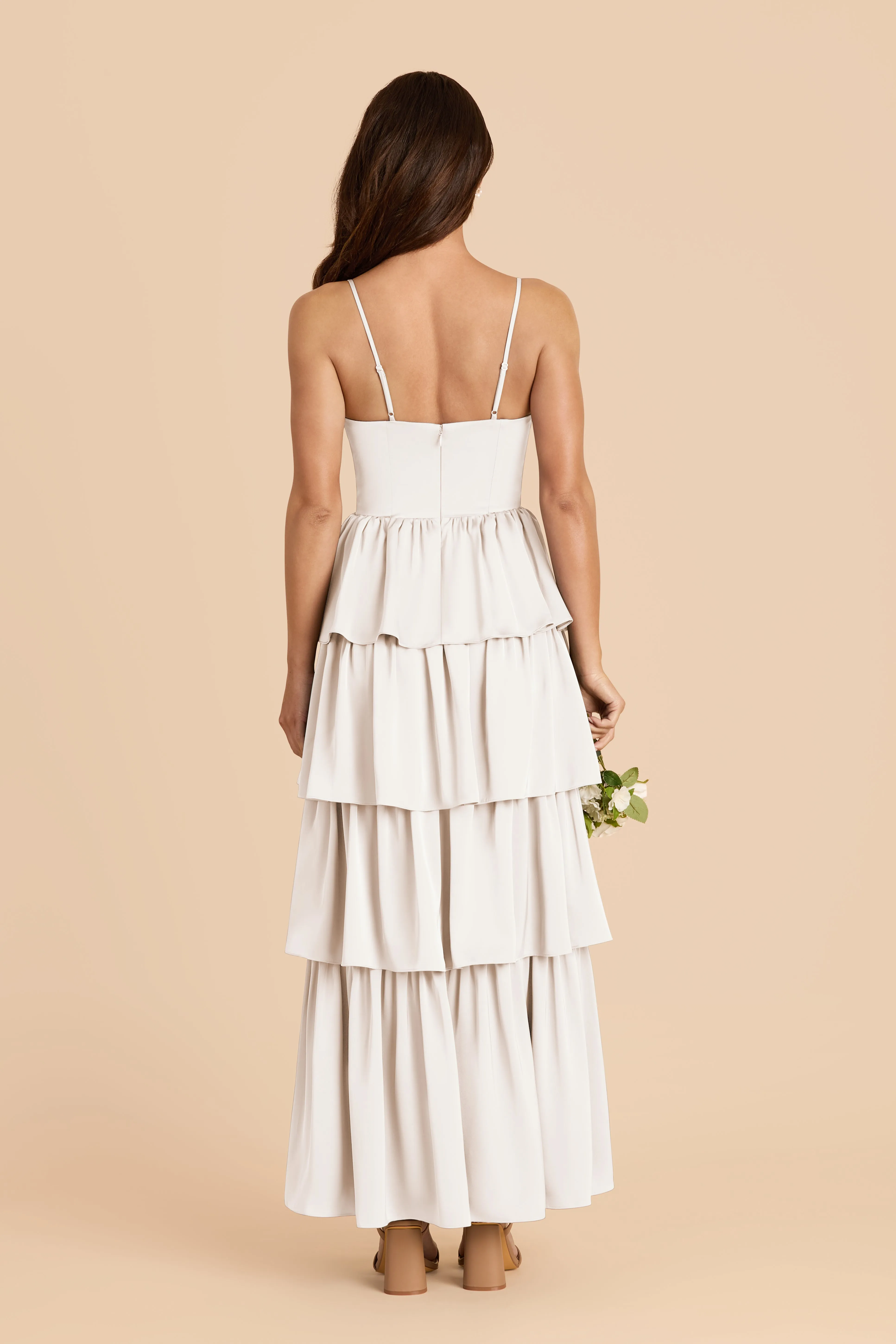 Lola Matte Satin Dress - White sold by Birdy Grey product image thumbnail 4