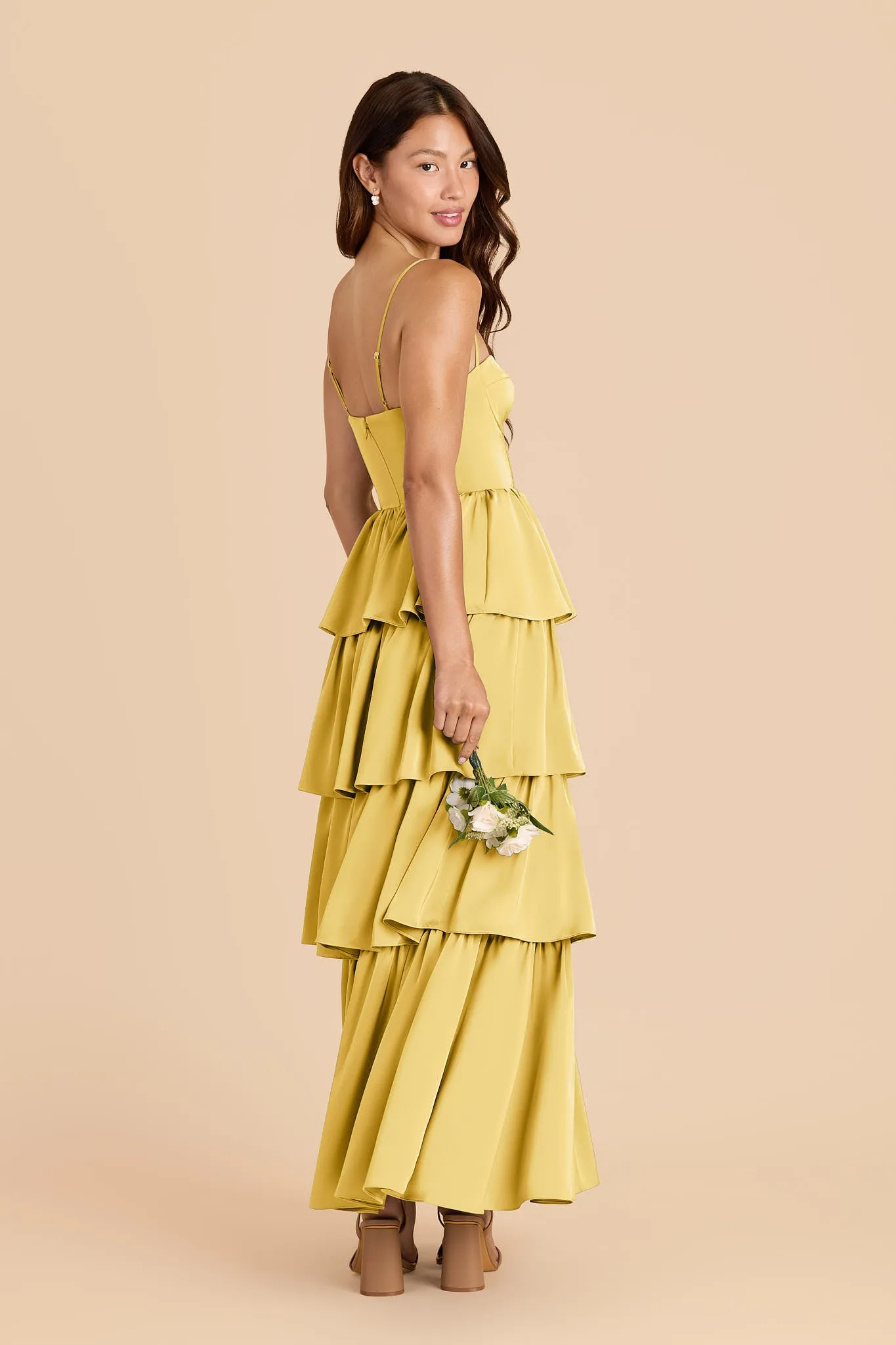 Lola Matte Satin Dress - Sunflower Yellow sold by Birdy Grey product image thumbnail 4