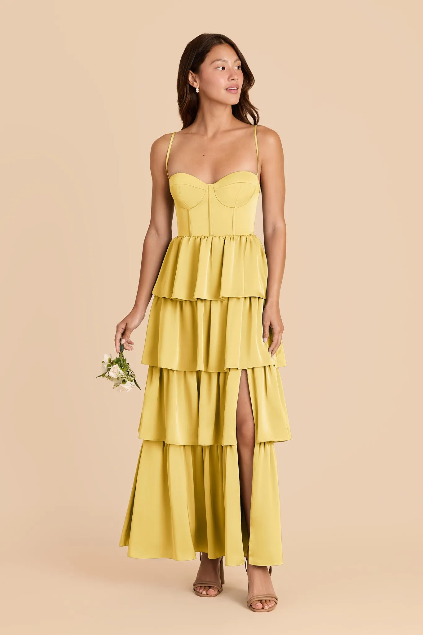 Lola Matte Satin Dress - Sunflower Yellow sold by Birdy Grey product image thumbnail 2