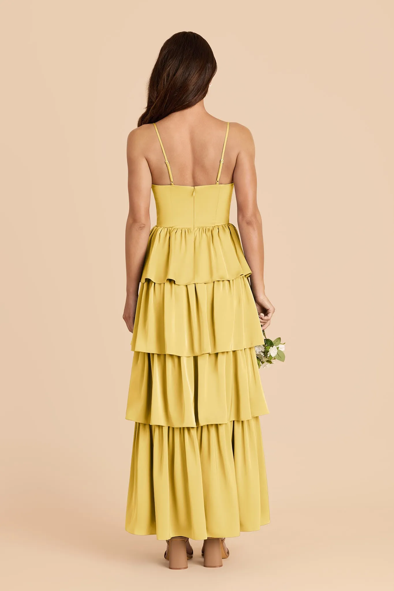 Lola Matte Satin Dress - Sunflower Yellow sold by Birdy Grey product image thumbnail 3
