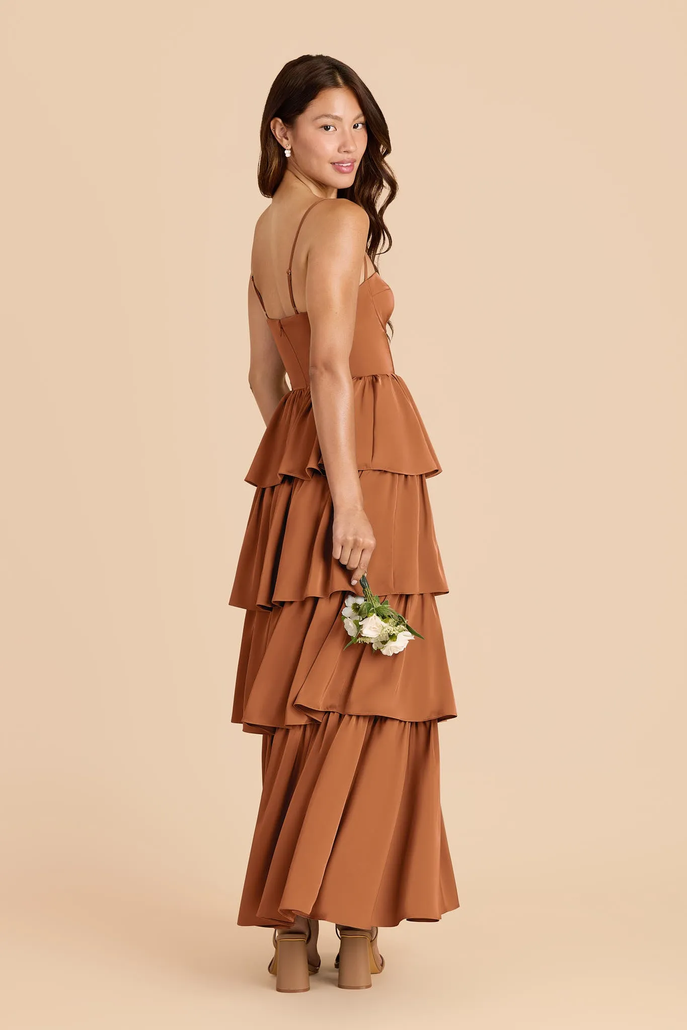 Lola Matte Satin Dress - Rust sold by Birdy Grey product image thumbnail 3