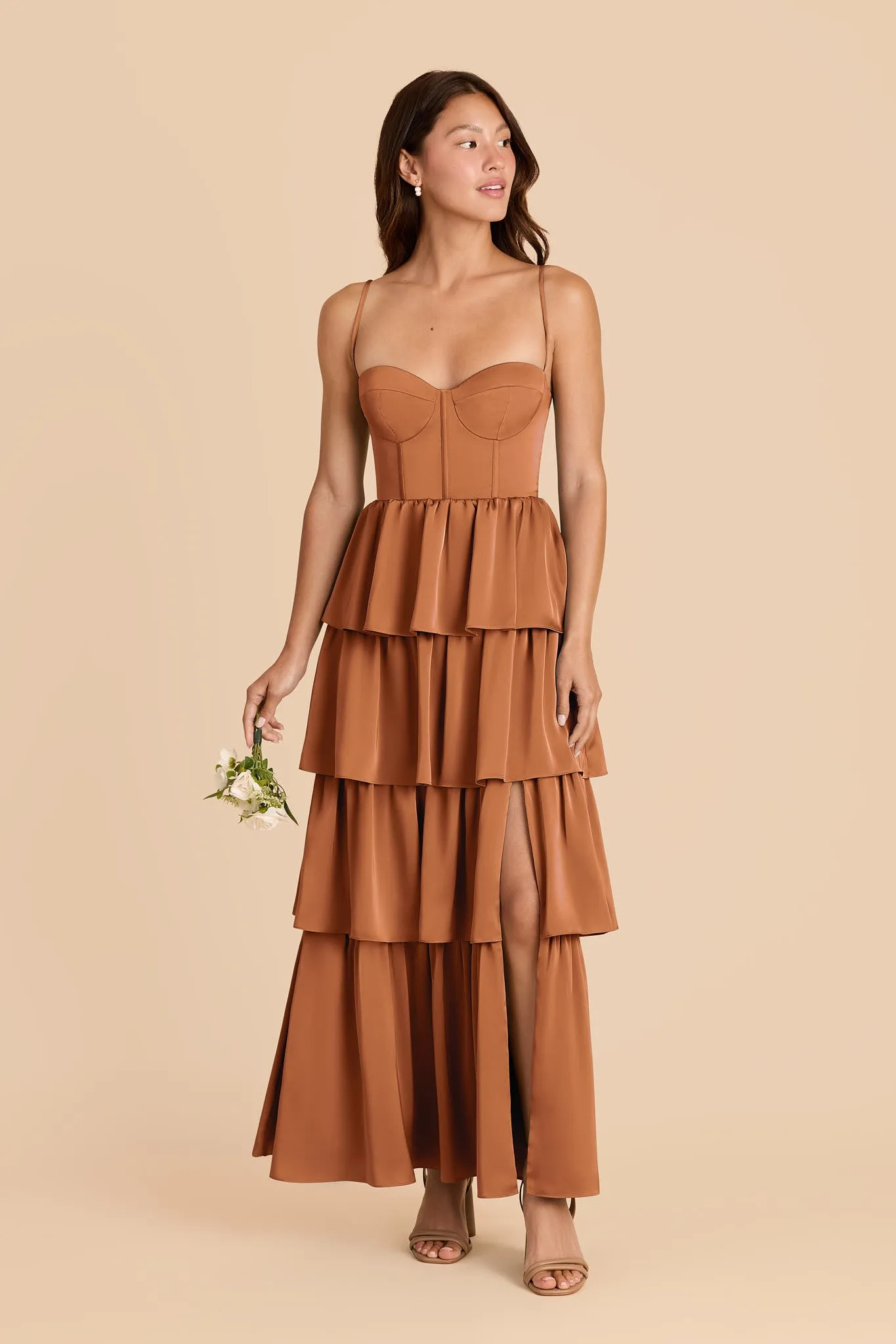 Lola Matte Satin Dress - Rust sold by Birdy Grey product image thumbnail 2