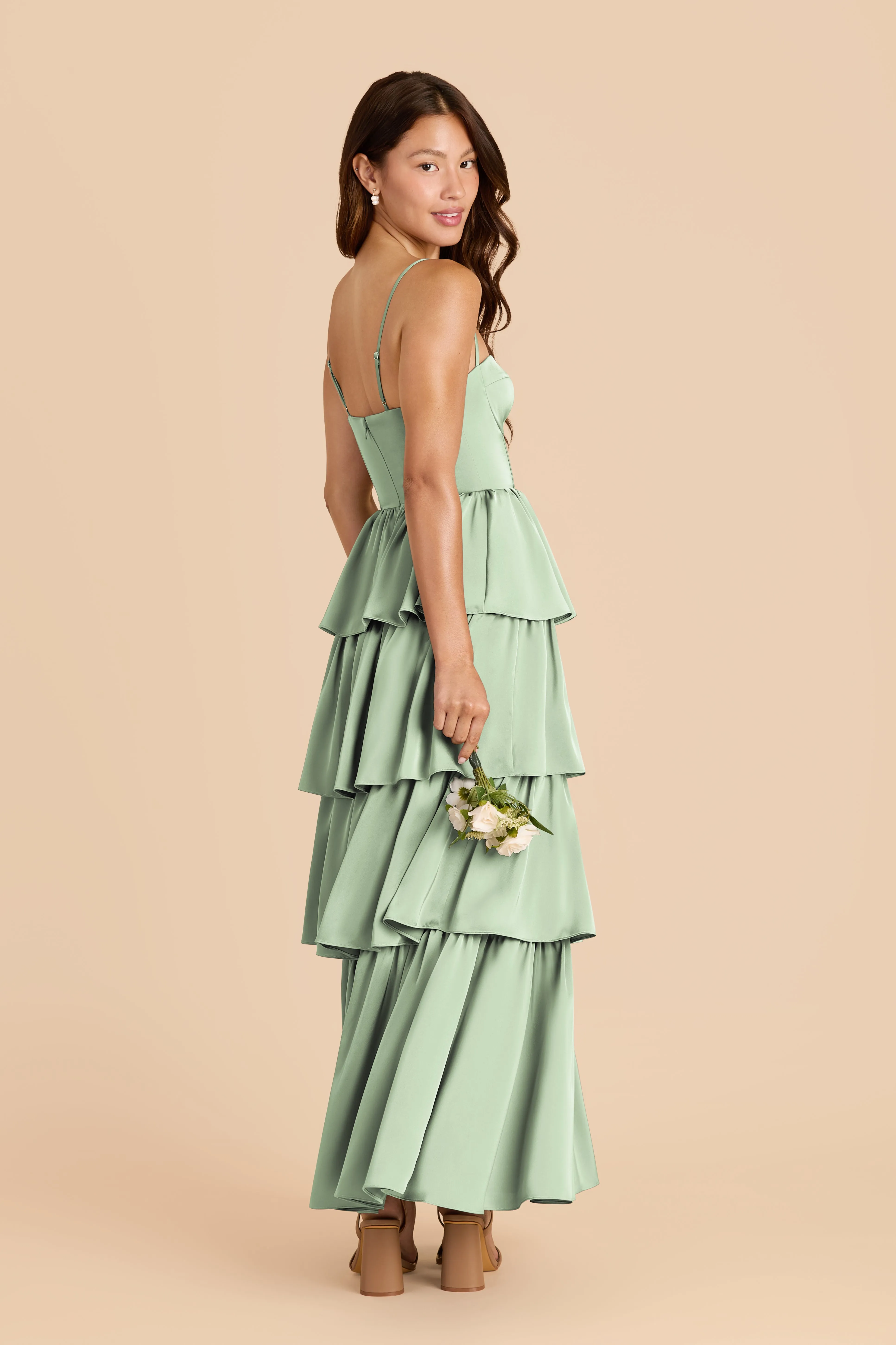 Lola Matte Satin Dress - Pistachio sold by Birdy Grey product image thumbnail 3