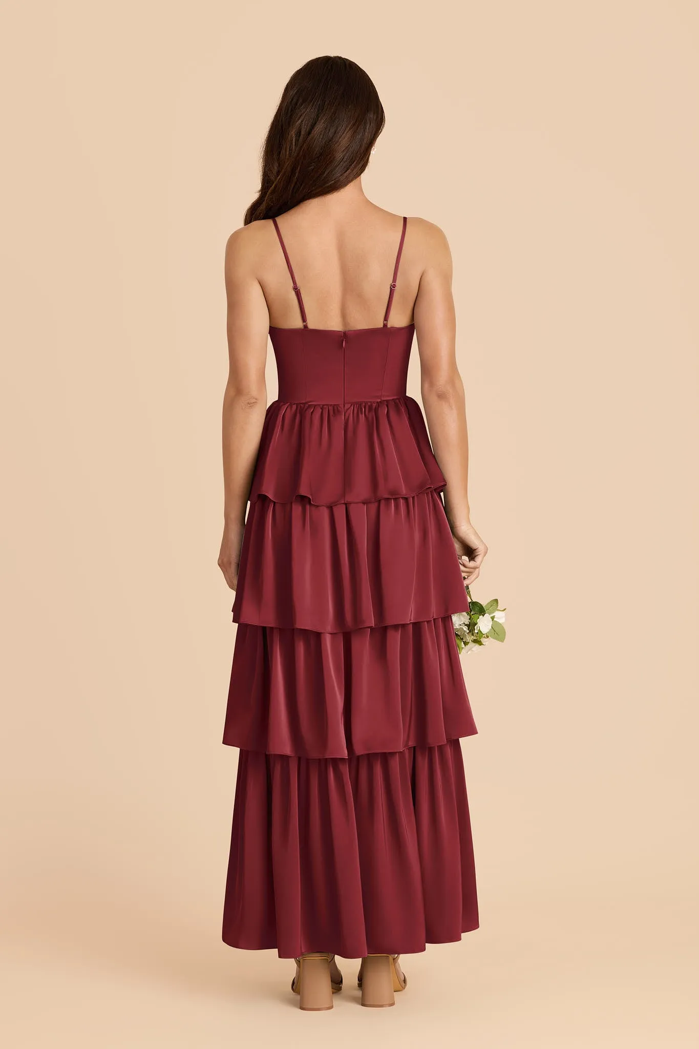 Lola Matte Satin Dress - Burgundy sold by Birdy Grey product image thumbnail 4