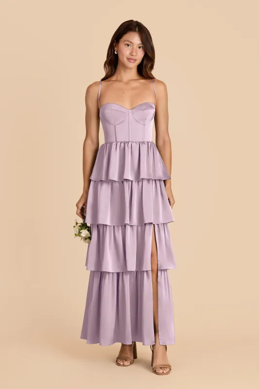 Lola Matte Satin Dress - Lavender sold by Birdy Grey