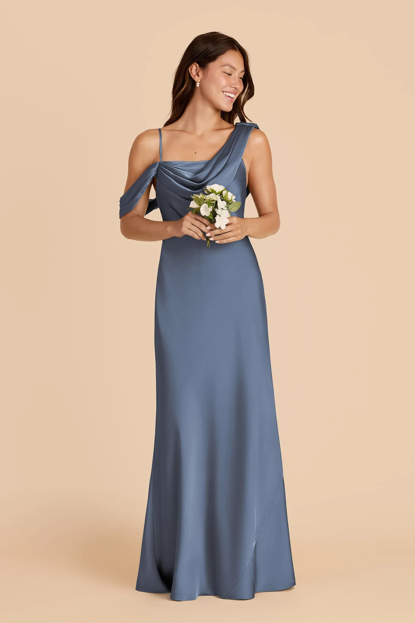Freya Matte Satin Dress - French Blue sold by Birdy Grey product image thumbnail 2