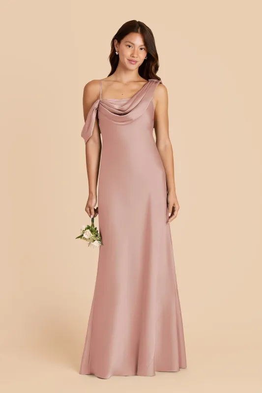 Freya Matte Satin Dress - English Rose sold by Birdy Grey