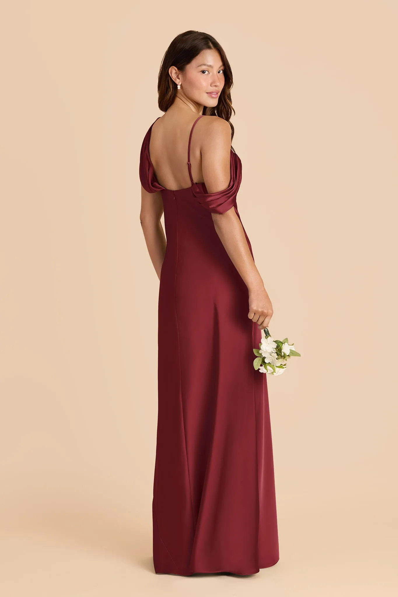 Freya Matte Satin Dress - Burgundy sold by Birdy Grey product image thumbnail 3