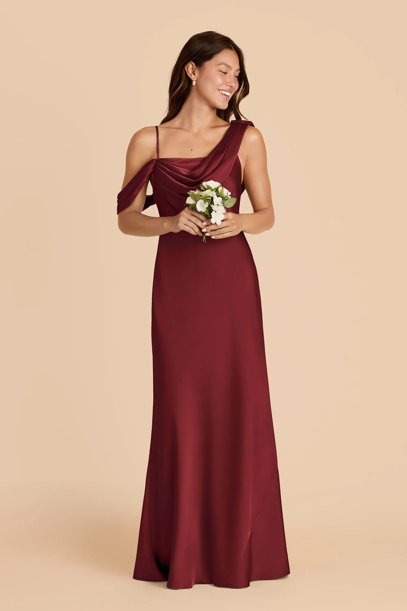 Freya Matte Satin Dress - Burgundy sold by Birdy Grey product image thumbnail 2
