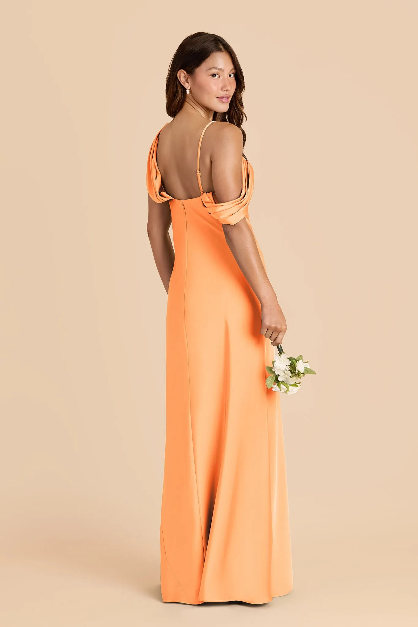 Freya Matte Satin Dress - Apricot sold by Birdy Grey product image thumbnail 3