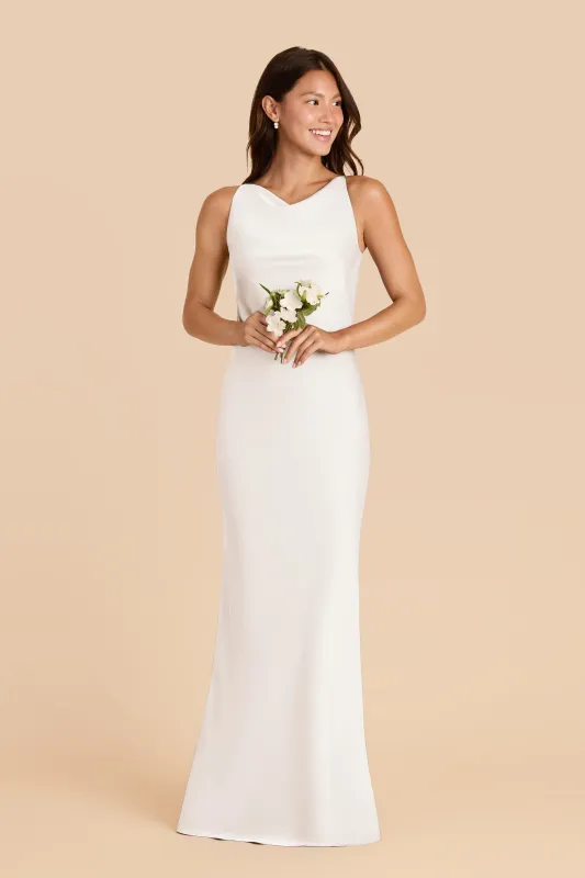 Destiny Matte Satin Dress - White made by Birdy Grey