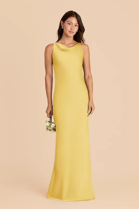 Destiny Matte Satin Dress - Sunflower Yellow sold by Birdy Grey