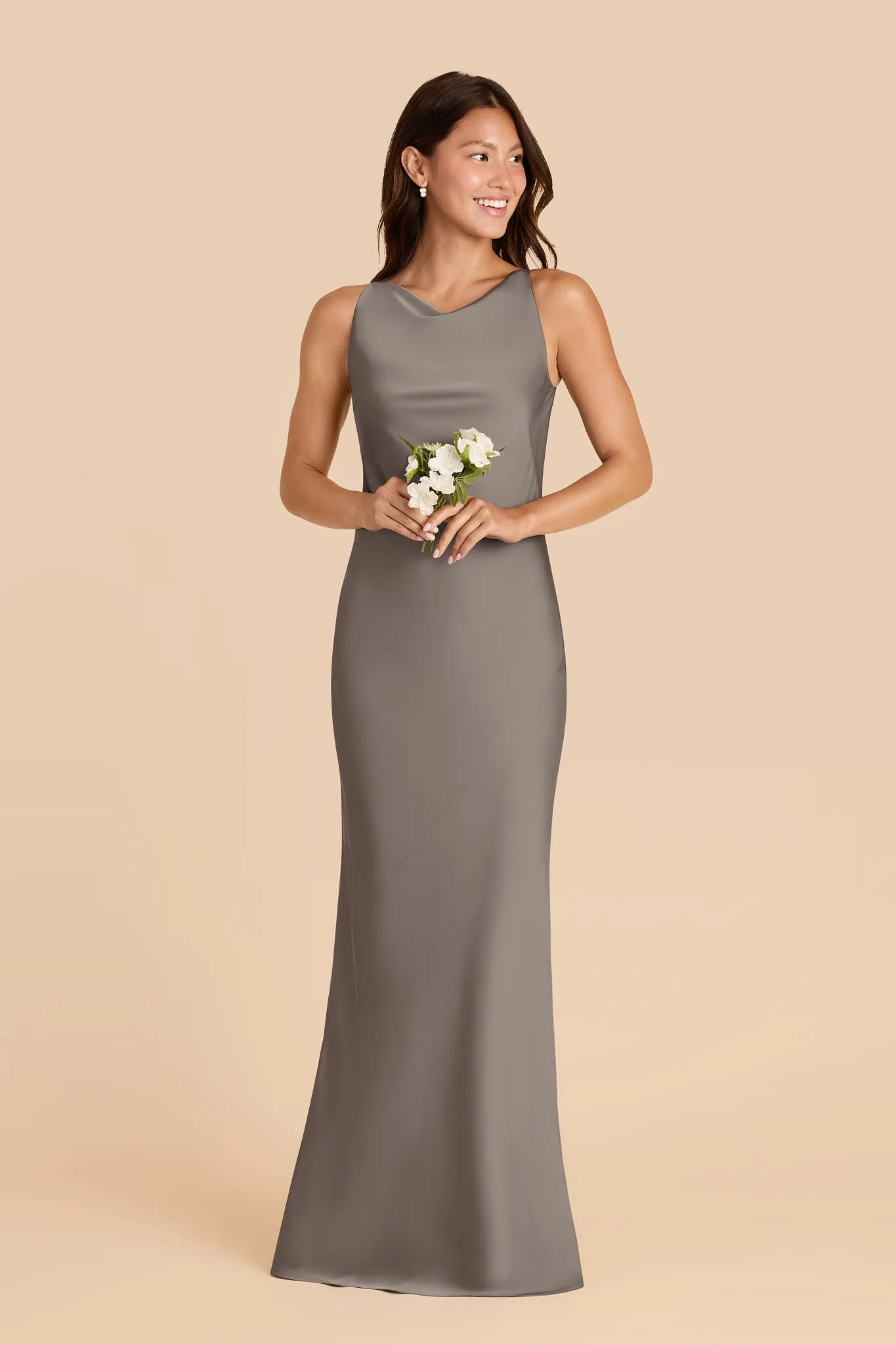 Destiny Matte Satin Dress - Quartz sold by Birdy Grey