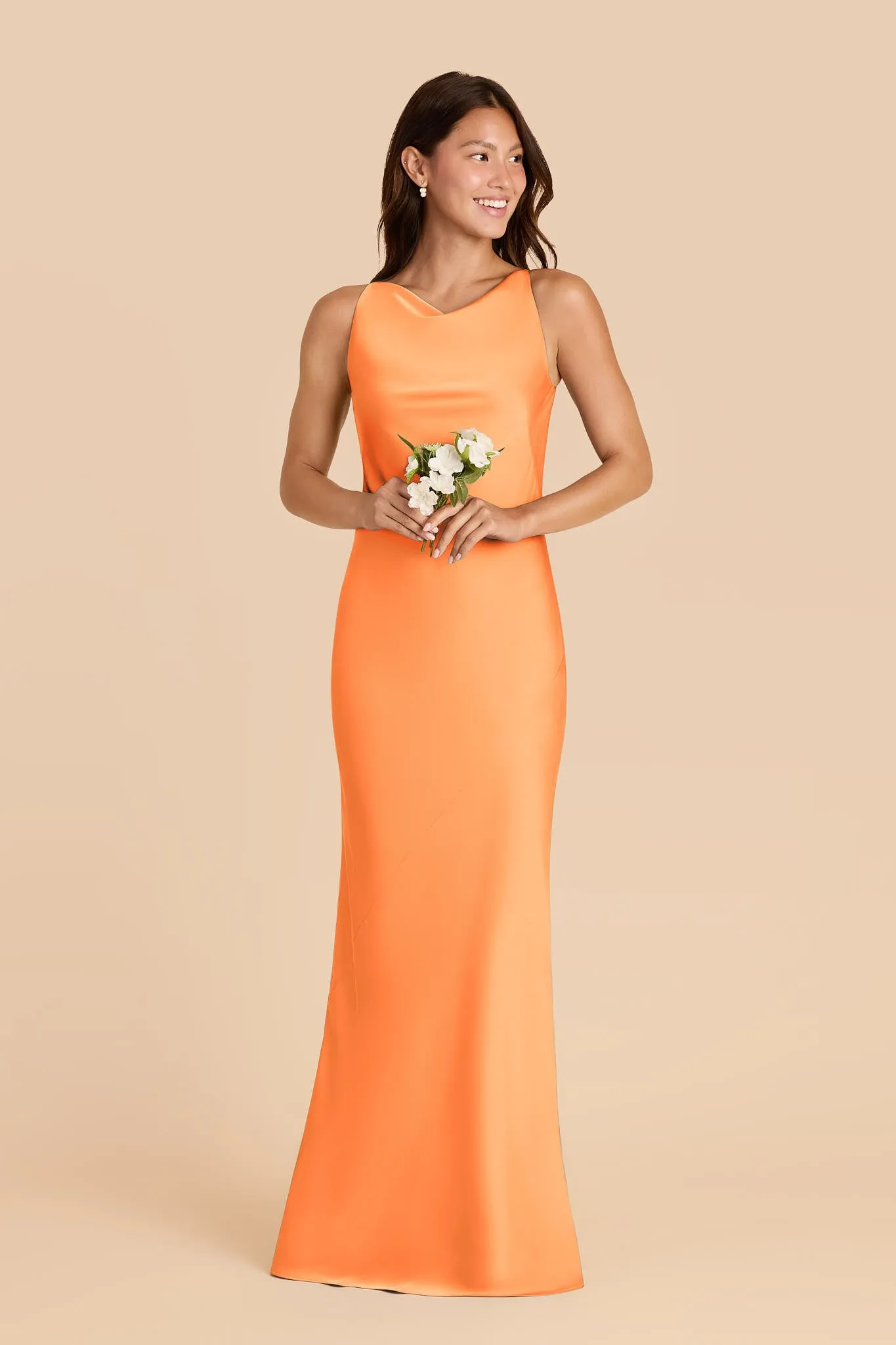 Destiny Matte Satin Dress - Apricot sold by Birdy Grey product image thumbnail 2