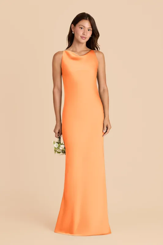 Destiny Matte Satin Dress - Apricot sold by Birdy Grey