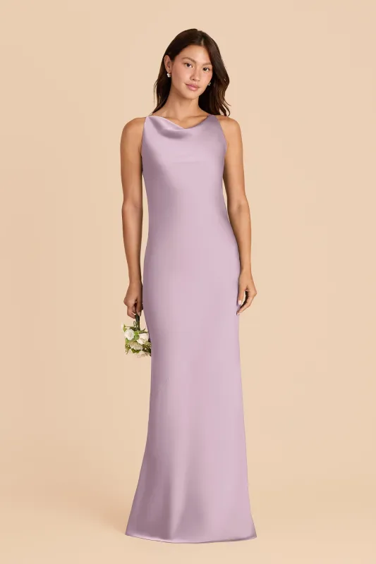Destiny Matte Satin Dress - Lavender sold by Birdy Grey