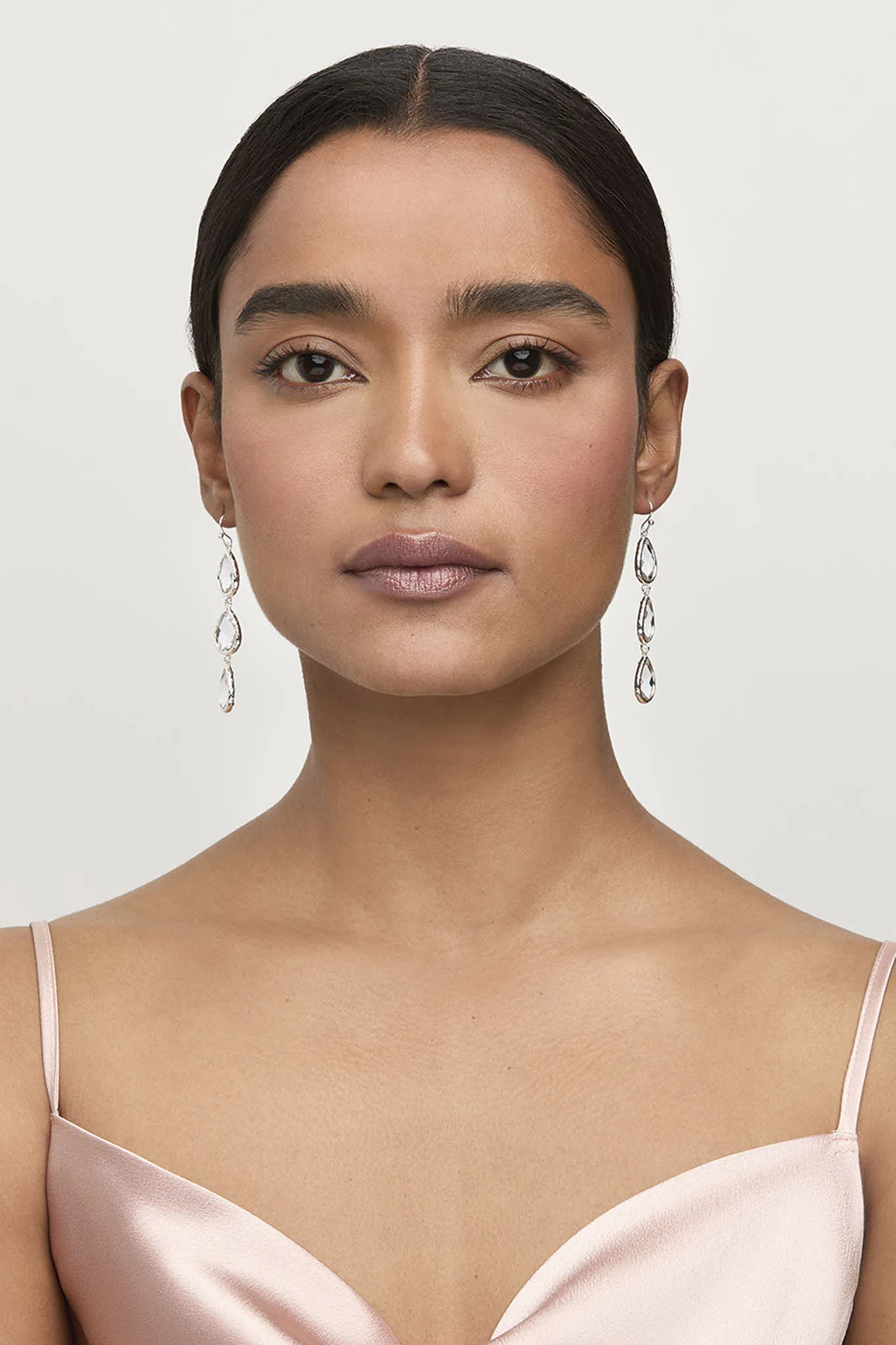 Triple Glass Drop Earring - Silver sold by Birdy Grey product image thumbnail 3