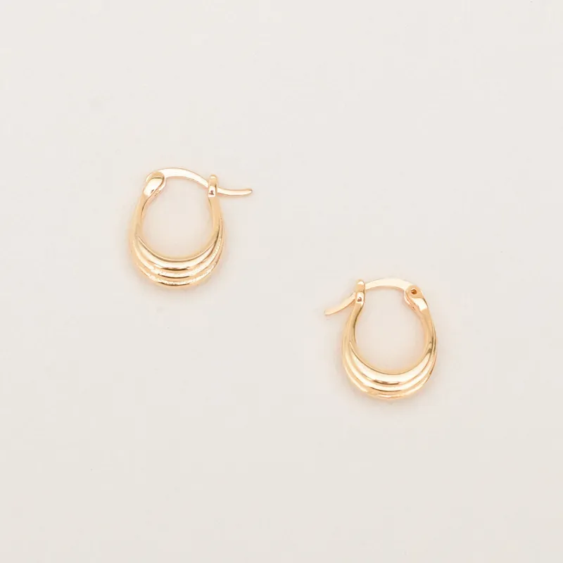 14K Gold Plated Ripple Hoop Earrings sold by Birdy Grey