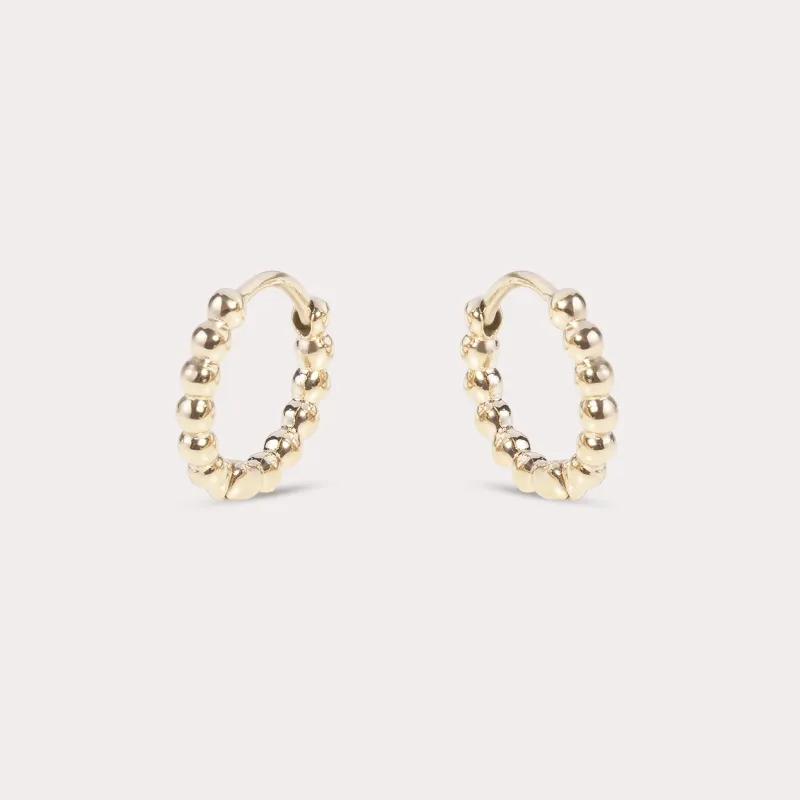 Beads Huggie Earrings by Mia Bijoux - Gold sold by Birdy Grey