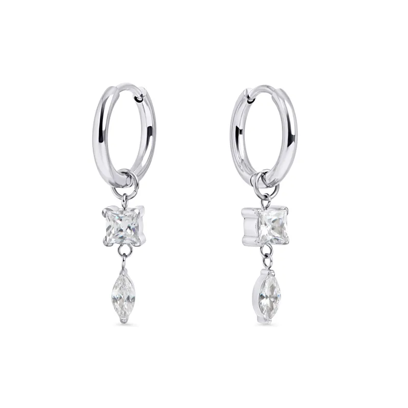 Freya Huggie Earrings by Mia Bijoux - Silver sold by Birdy Grey