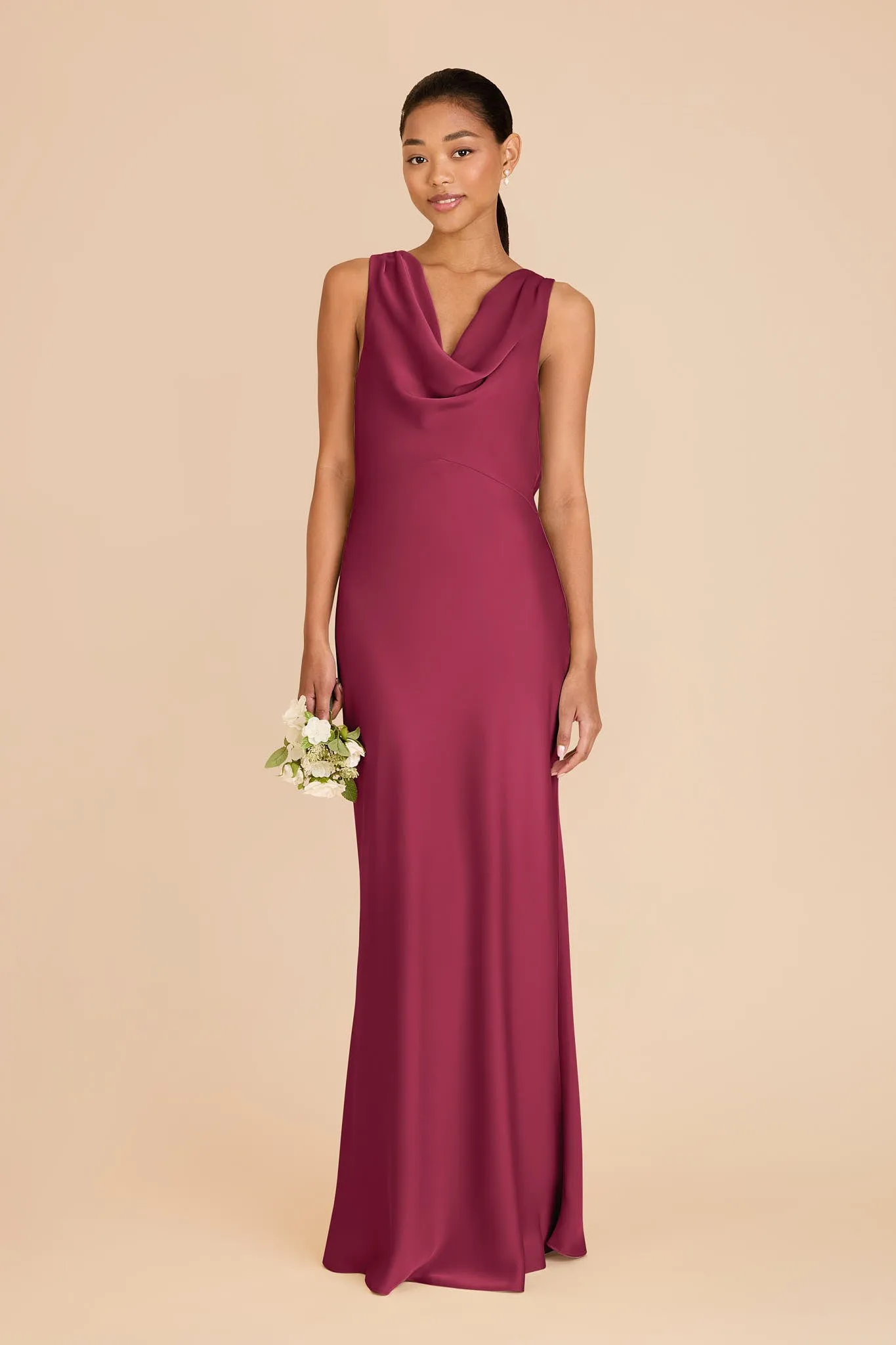 Bonnie Matte Satin Dress - Berry sold by Birdy Grey product image thumbnail 3
