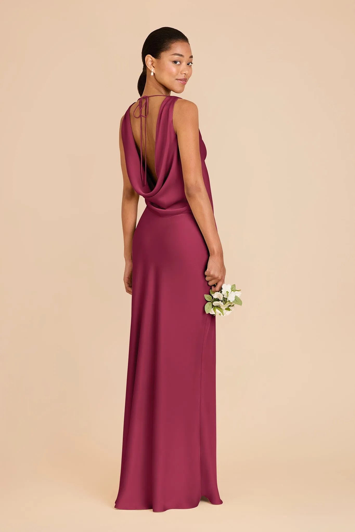 Bonnie Matte Satin Dress - Berry sold by Birdy Grey product image thumbnail 4