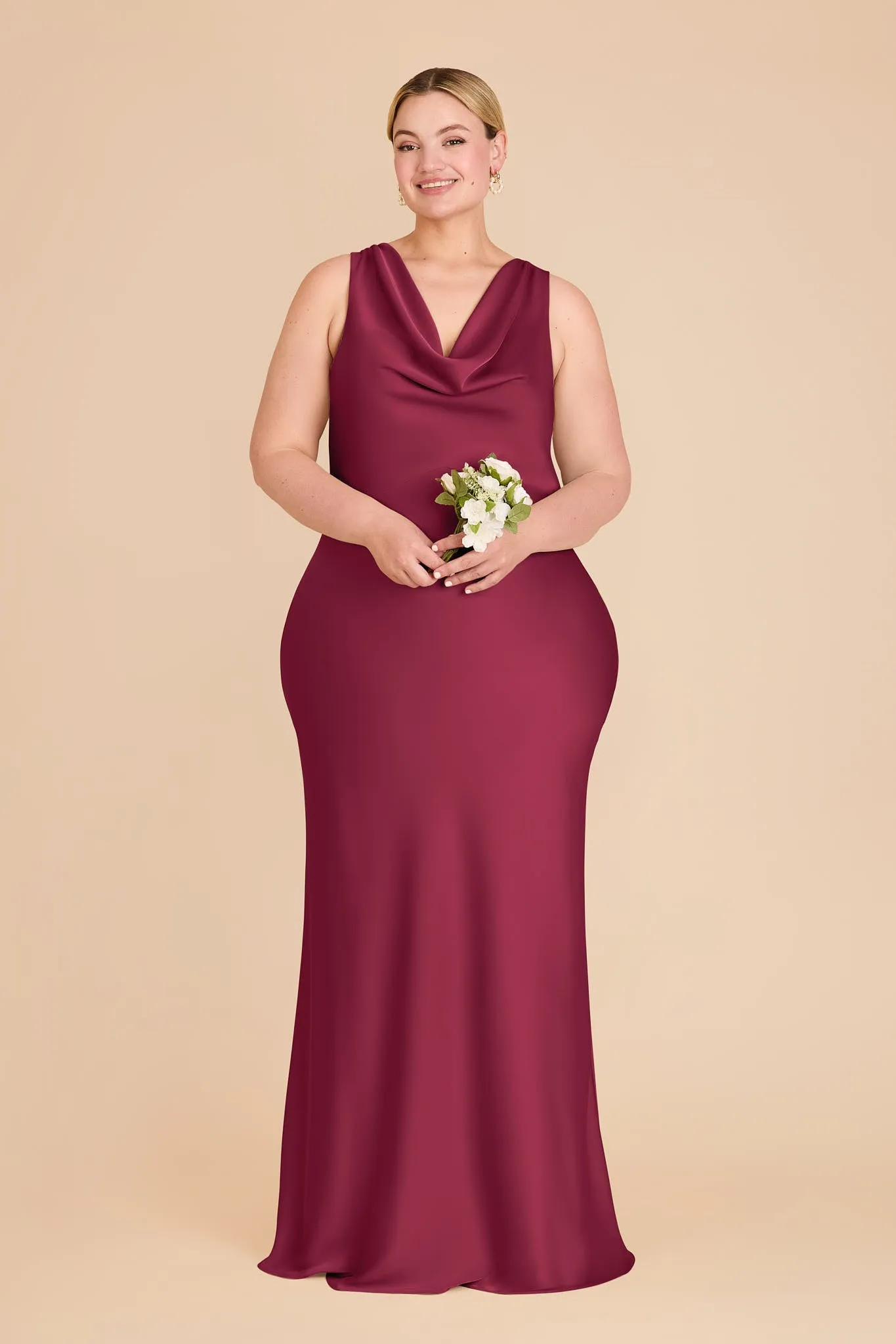 Bonnie Matte Satin Dress - Berry sold by Birdy Grey product image thumbnail 2