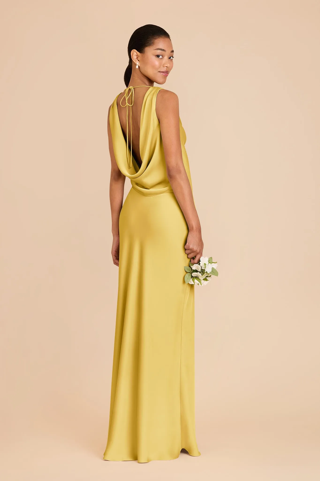 Bonnie Matte Satin Dress - Sunflower Yellow sold by Birdy Grey product image thumbnail 4