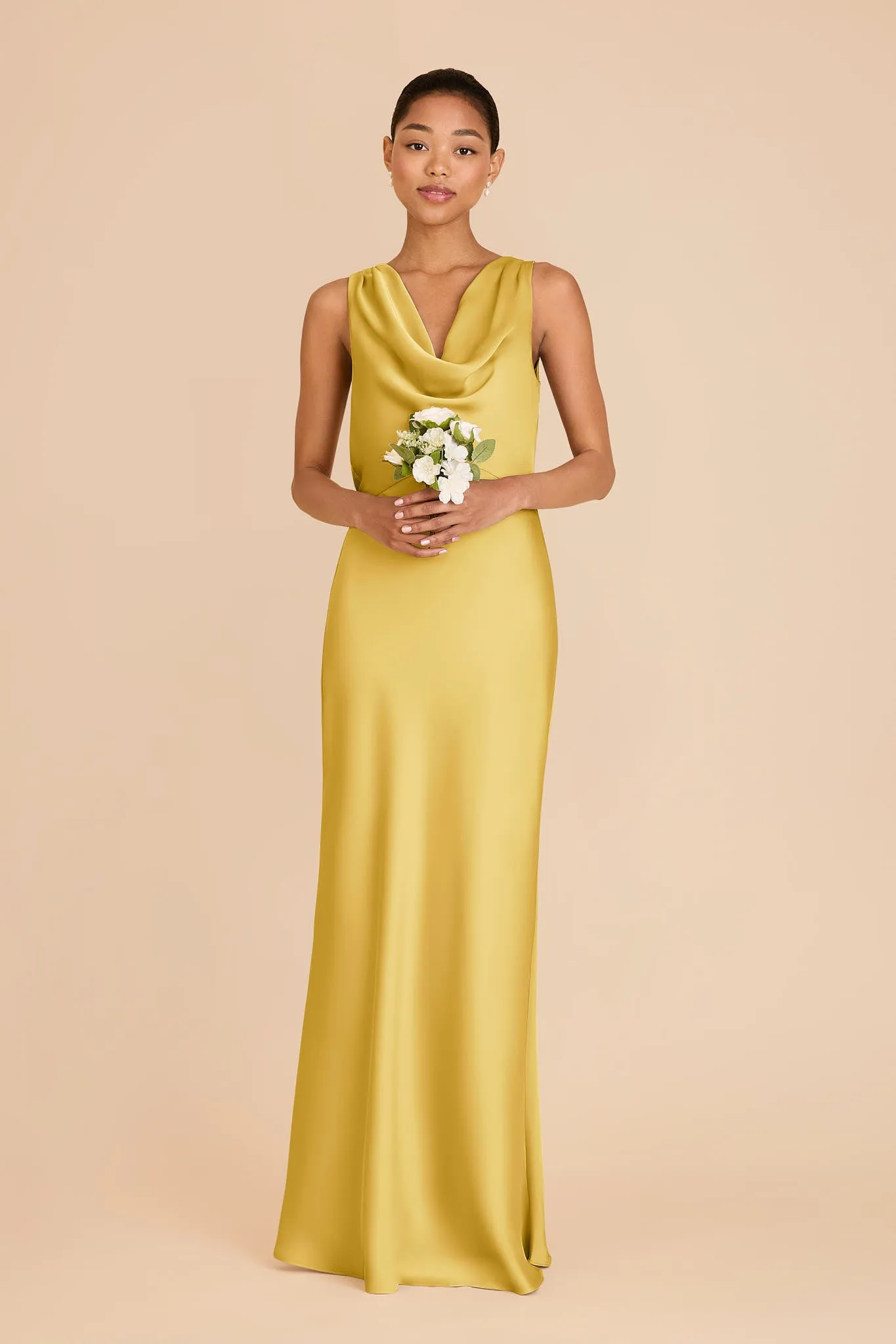 Bonnie Matte Satin Dress - Sunflower Yellow sold by Birdy Grey product image thumbnail 3