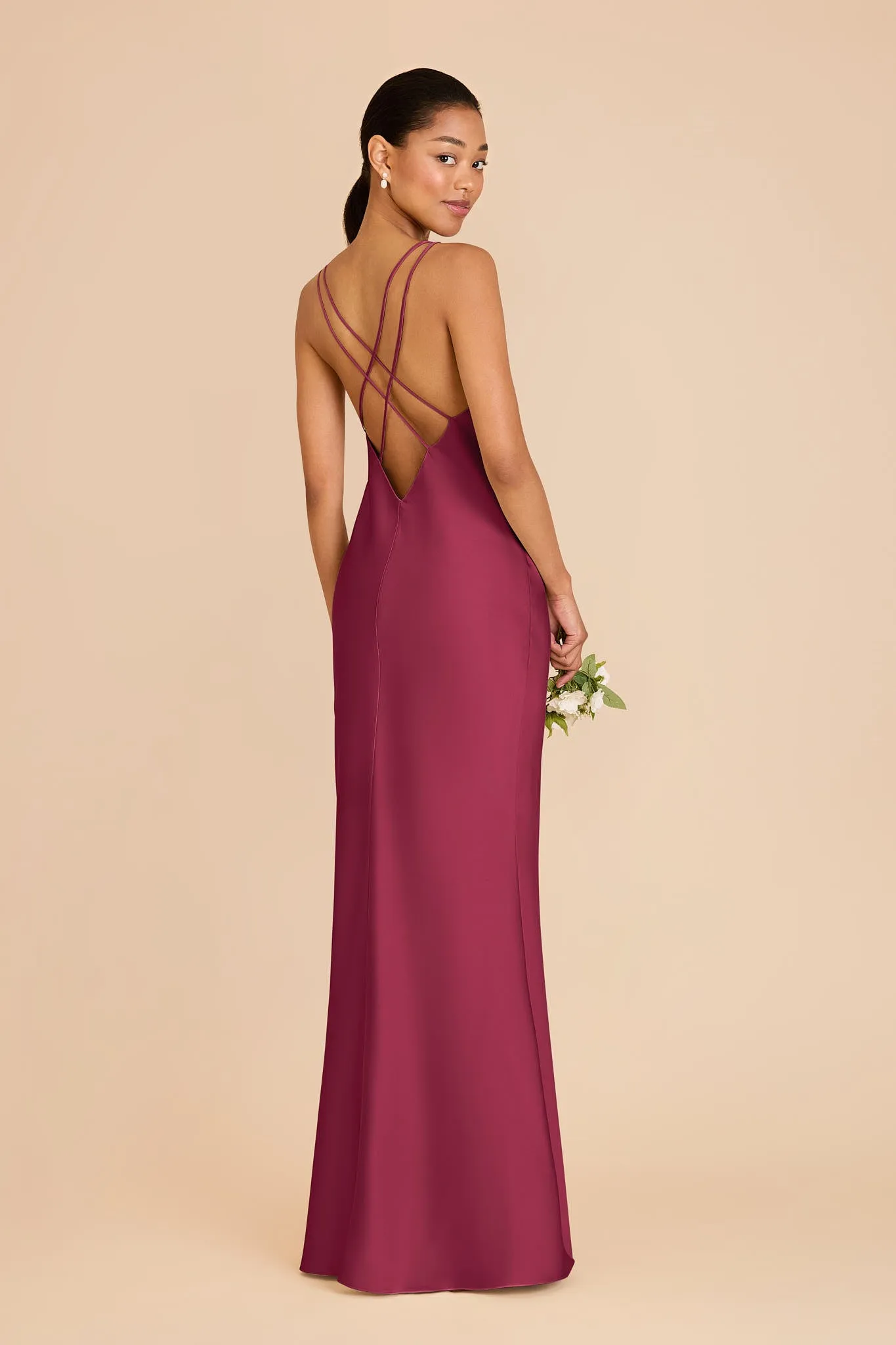 Dasha Matte Satin Dress - Berry sold by Birdy Grey product image thumbnail 4