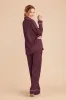 Jonny Satin Long Sleeve Pajama and Pants Set - Cabernet sold by Birdy Grey