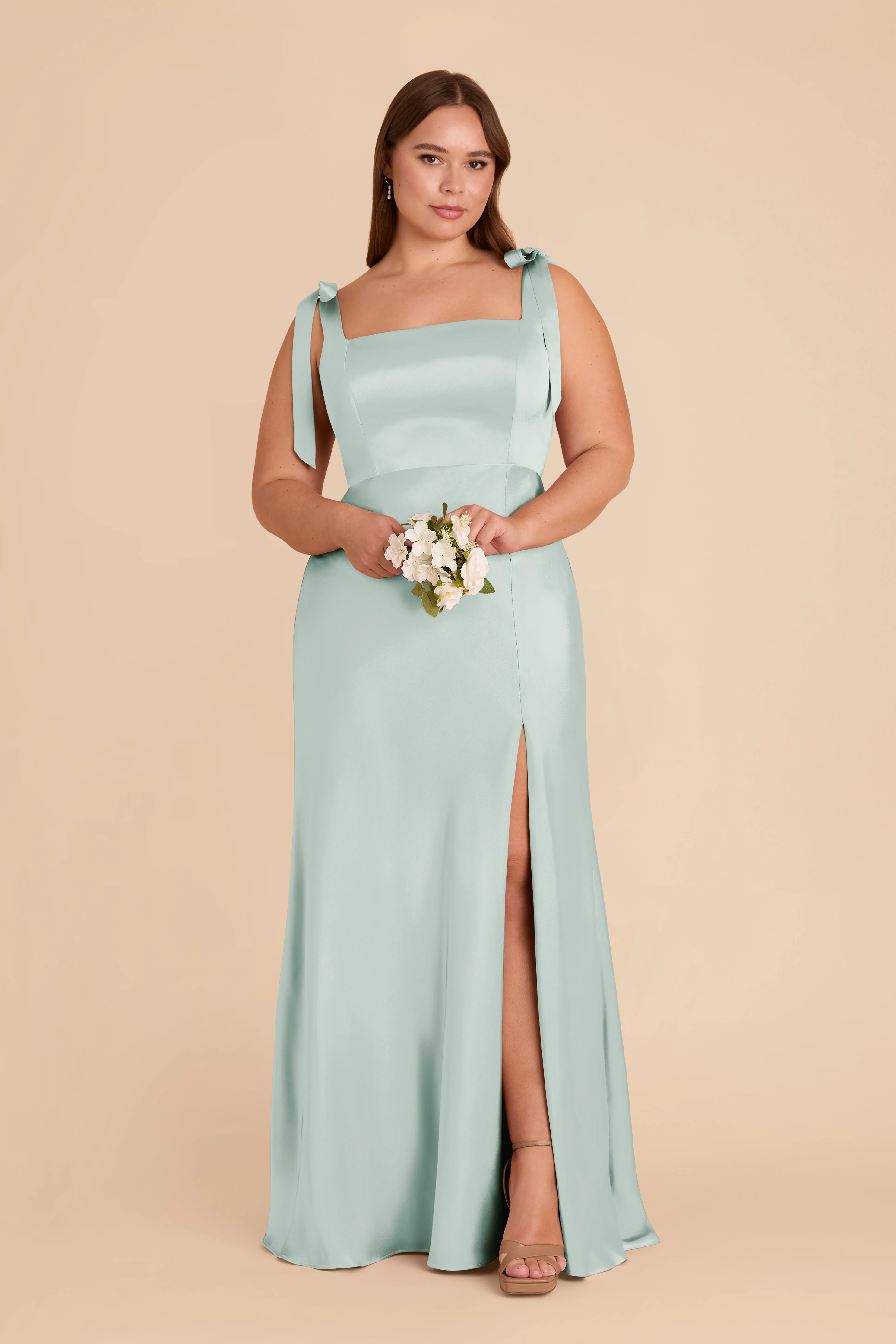 Alex Convertible Dress Matte Satin - Mint sold by Birdy Grey product image thumbnail 2