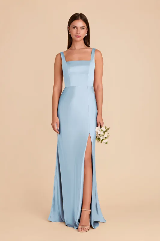 Alex Convertible Dress Matte Satin - Sky Blue sold by Birdy Grey