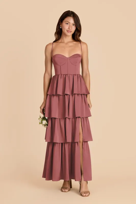 Lola Matte Satin Dress - Wild Rose sold by Birdy Grey