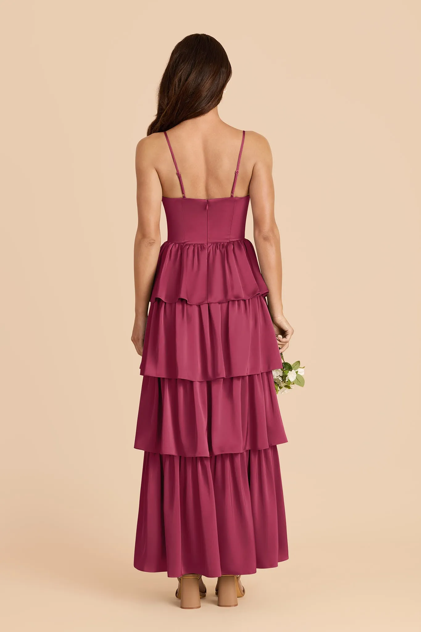 Lola Matte Satin Dress - Berry sold by Birdy Grey product image thumbnail 4