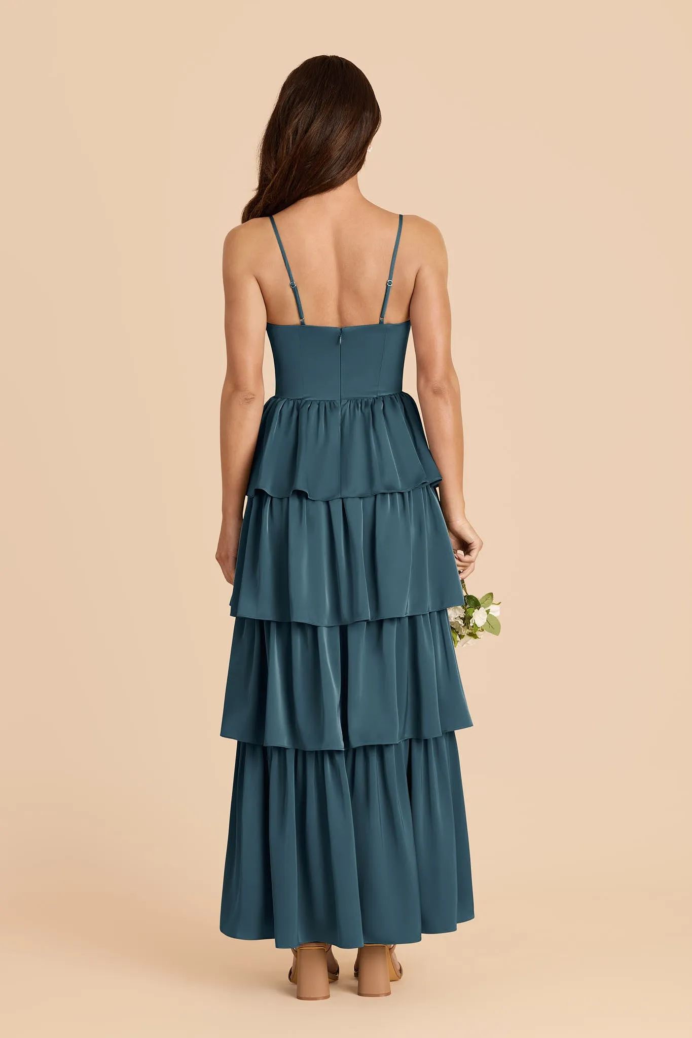 Lola Matte Satin Dress - Dark Teal sold by Birdy Grey product image thumbnail 4