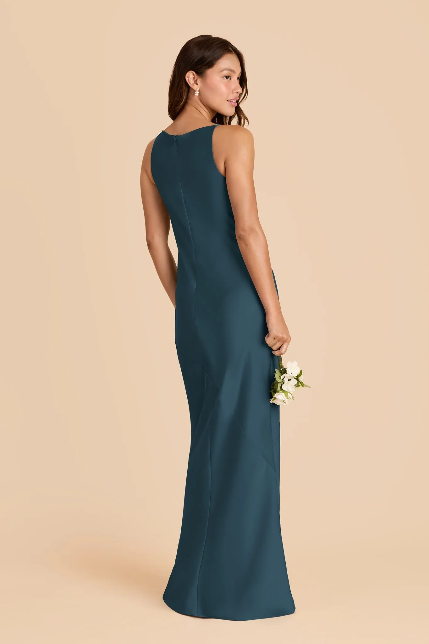 Destiny Matte Satin Dress - Dark Teal sold by Birdy Grey product image thumbnail 3