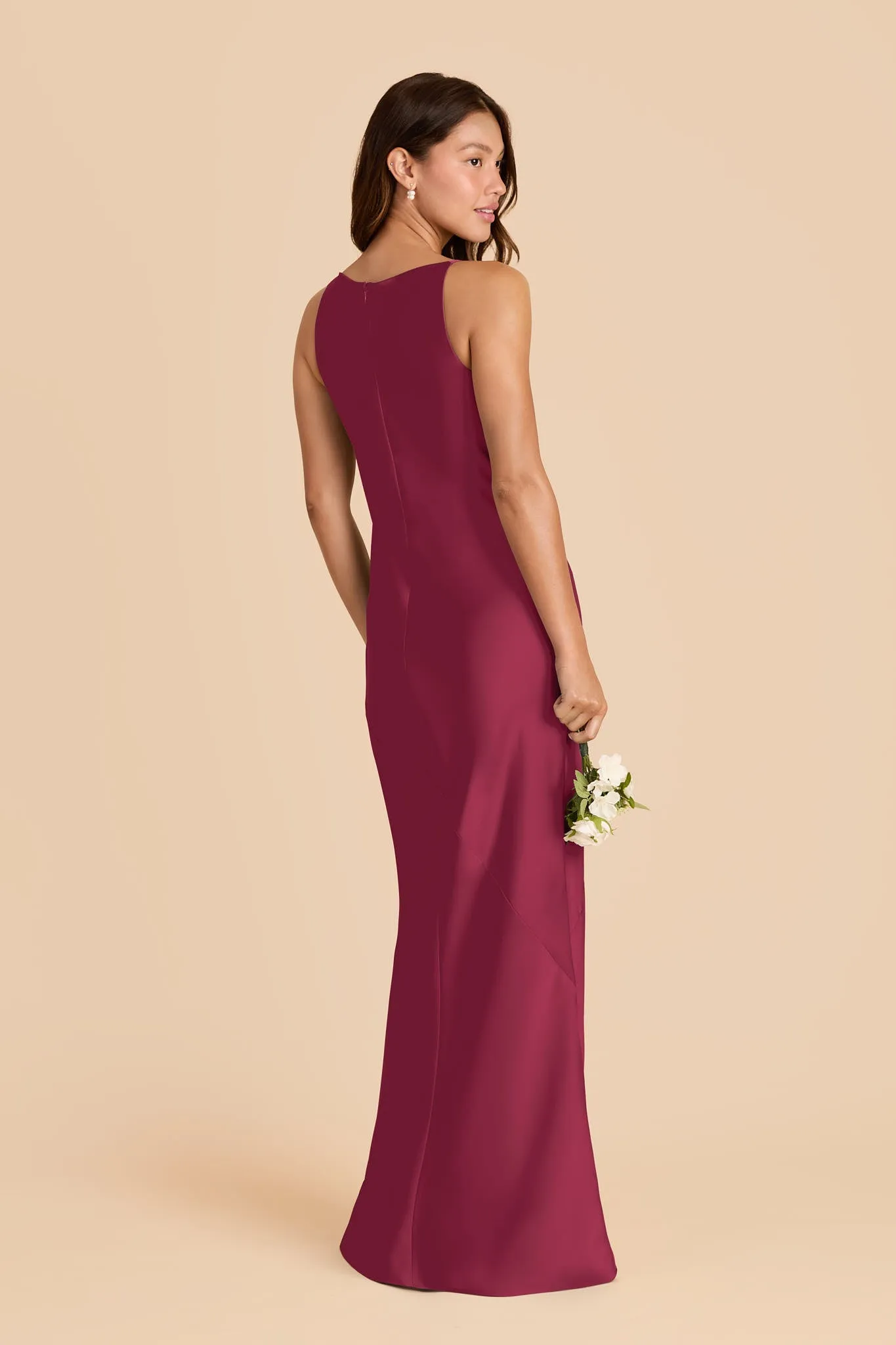 Destiny Matte Satin Dress - Berry sold by Birdy Grey product image thumbnail 3