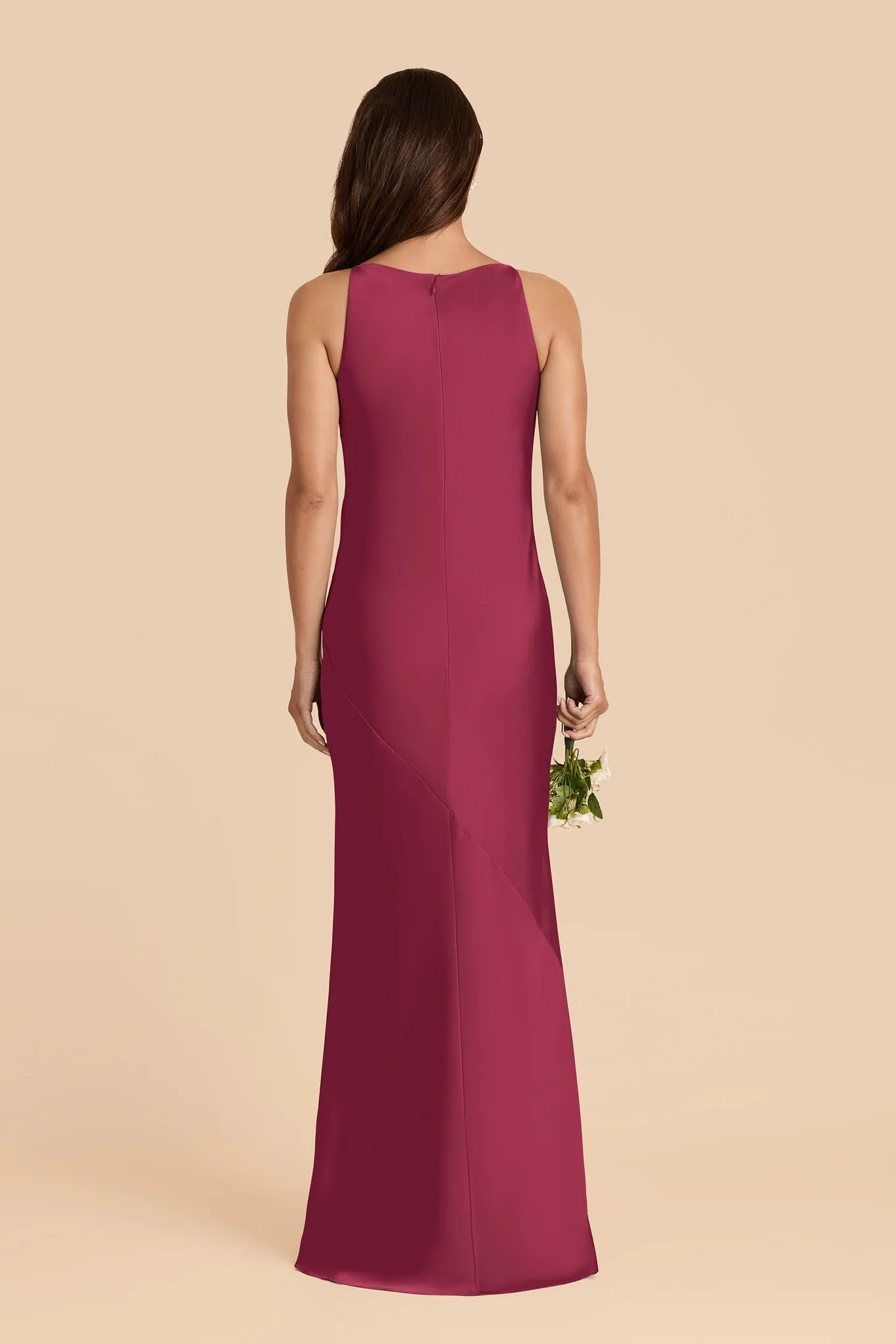 Destiny Matte Satin Dress - Berry sold by Birdy Grey product image thumbnail 4